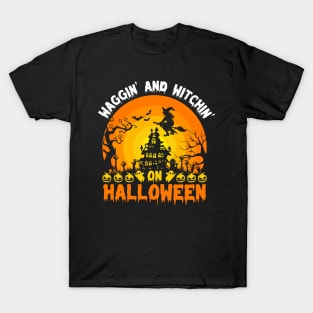 Waggin' & Witchin' Dog on Halloween T-Shirt